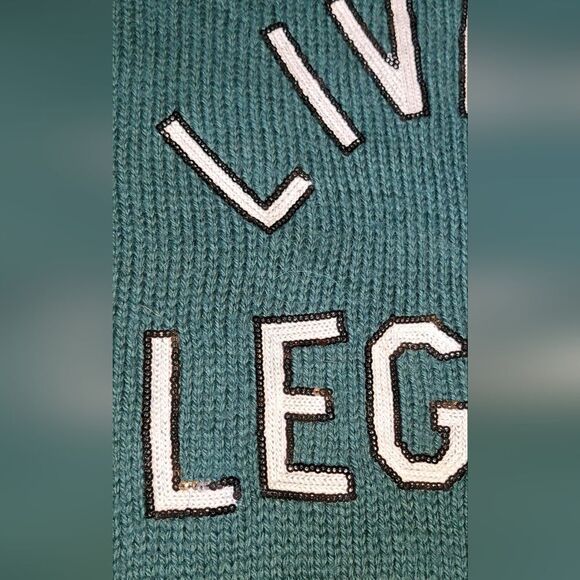 WILDFOX OVERSIZED SLOUCHY LIVING LEGEND DISTRESSED SWEATER WOODFALL GREEN WOOL S - Picture 7 of 13